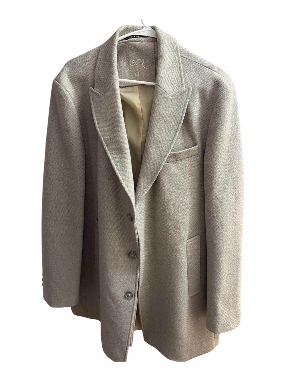 SR Men's Light Beige Shirt Jacket - Tailored Lightweight Coat